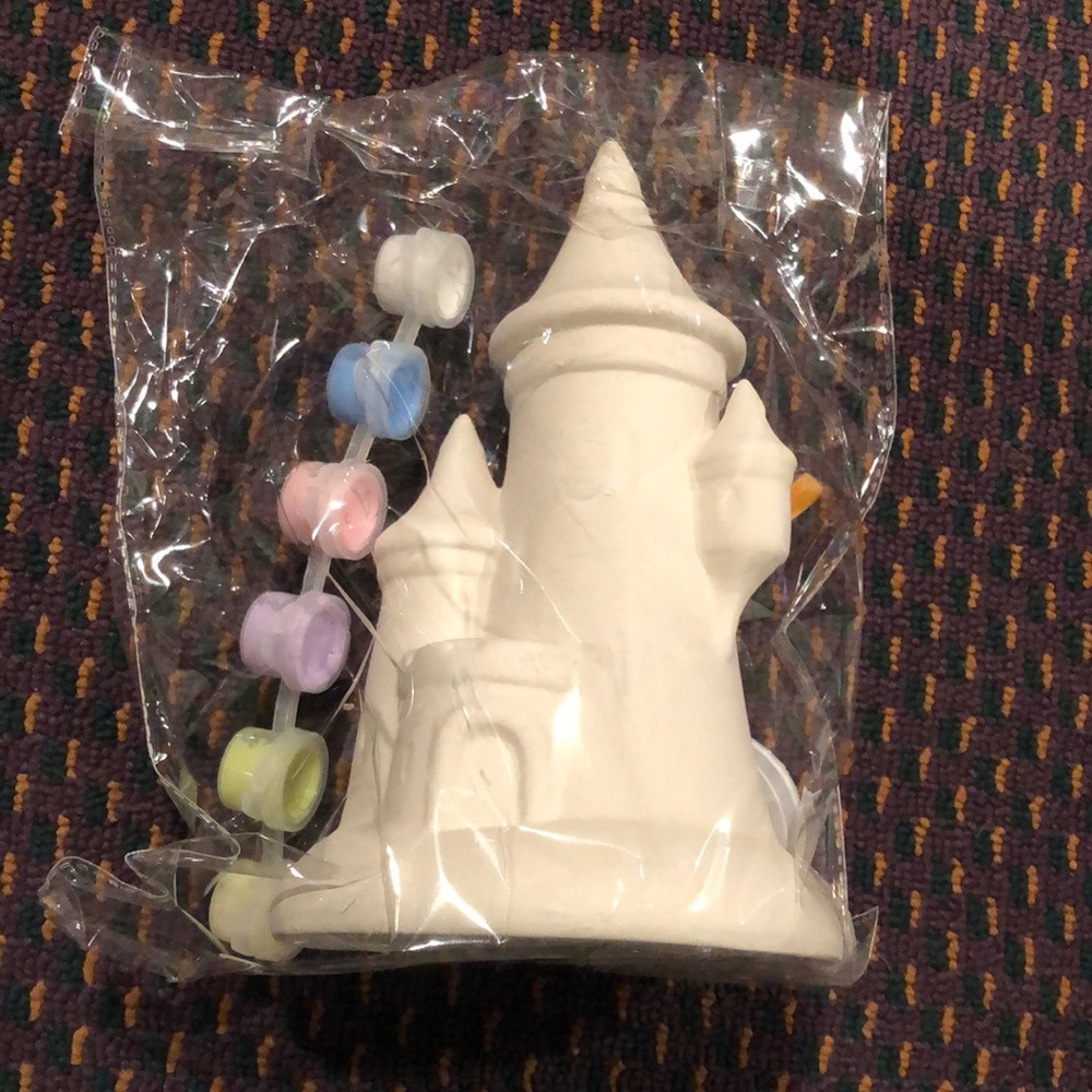 Castle-sandcastle Bank Ready To Paint Unpainted Ceramic Bisque Set